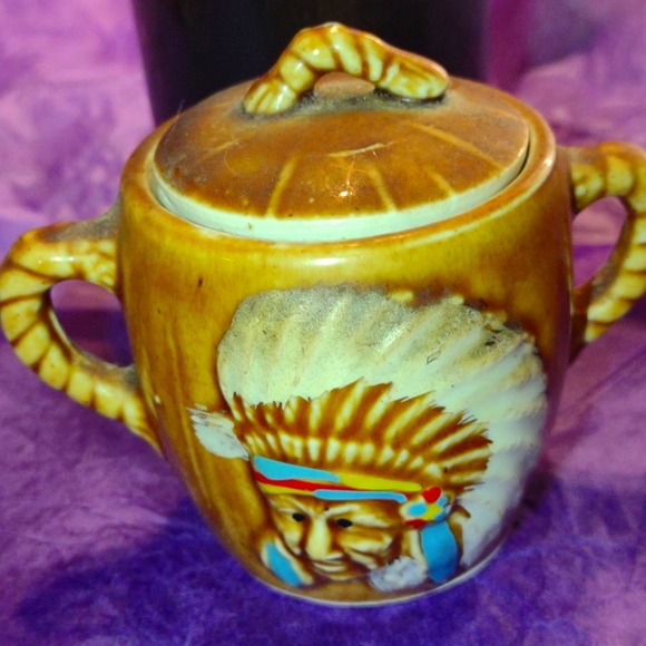 New Mexico pottery with Indian face